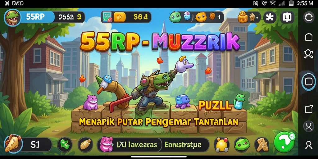 Tampilan gameplay dari 55RP, penuh warna dan tantangan.