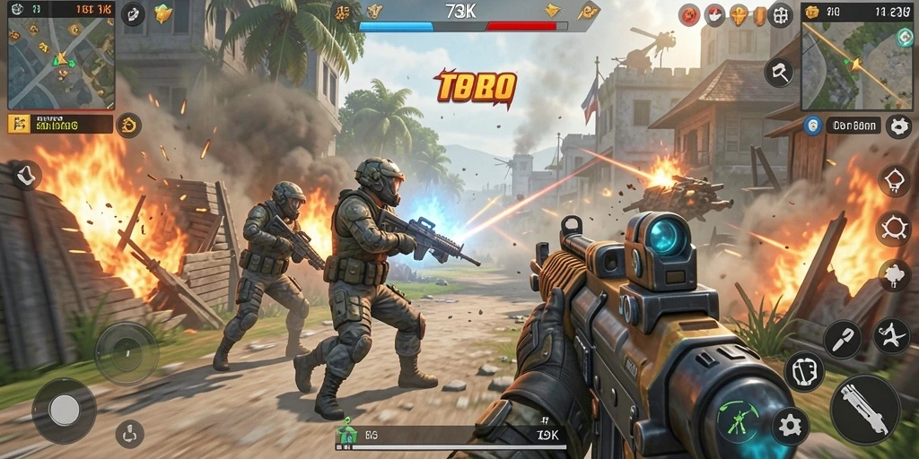 Tampilan gameplay menarik dalam pertempuran TPS di 73K.