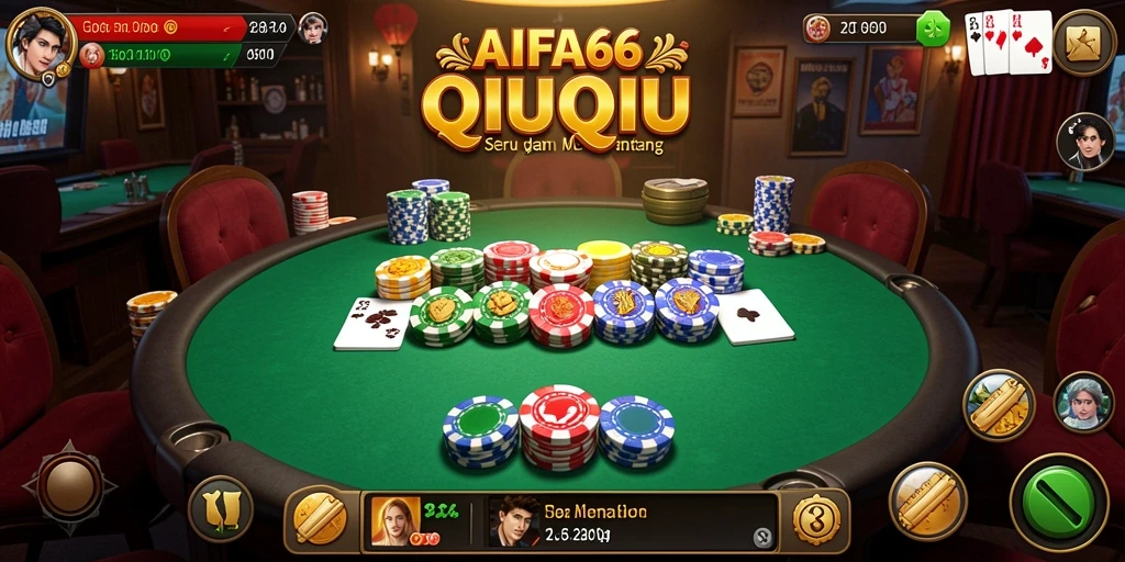 Tampilan gameplay seru AIFA66 dengan kartu QiuQiu yang menarik.