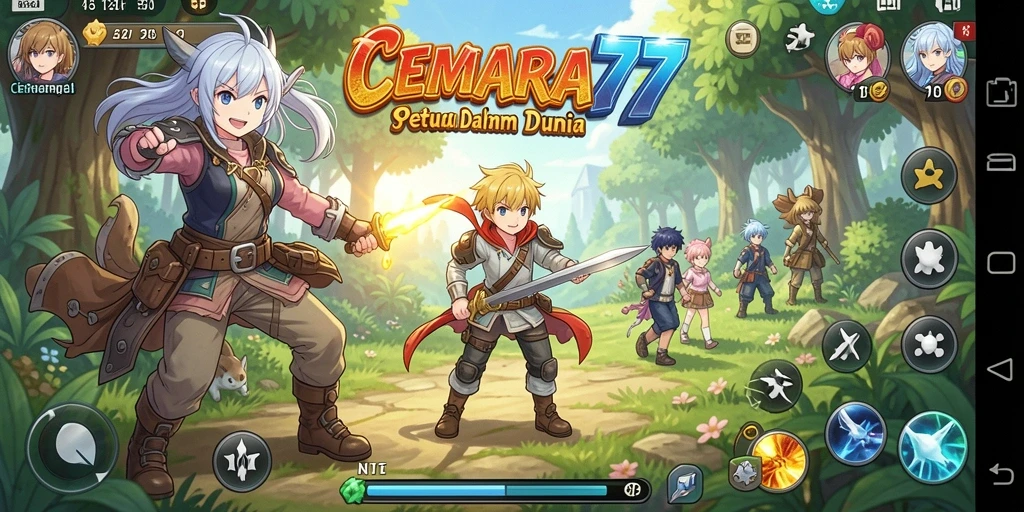 Tampilan menarik dari gameplay CEMARA77 yang penuh warna dan aksi.