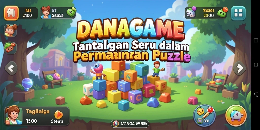 Tampilan gameplay seru dari DANAGAME dalam menyelesaikan teka-teki puzzle.