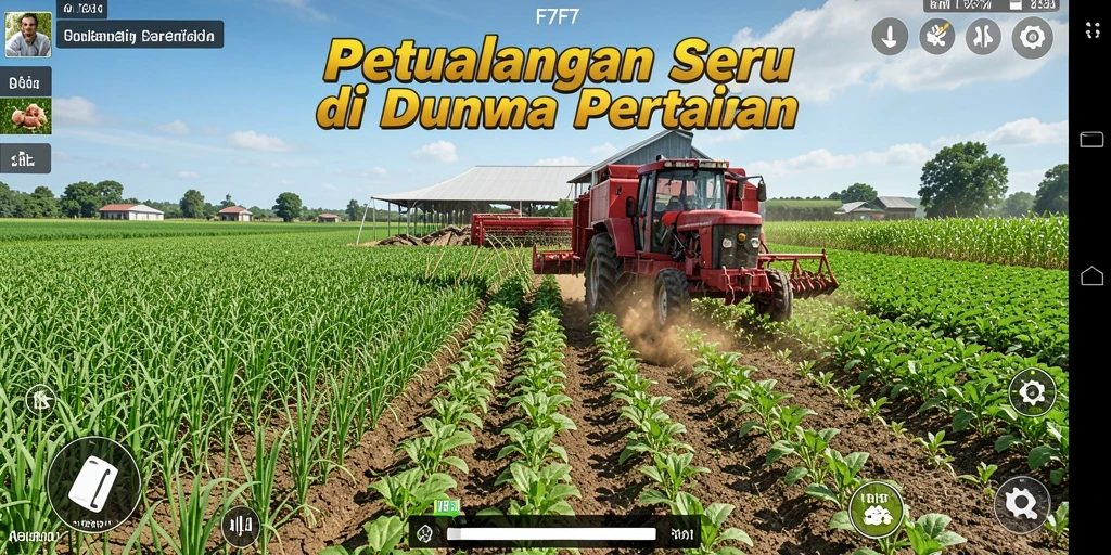 Screenshot F7F7 menampilkan aktivitas seru dalam bertani.