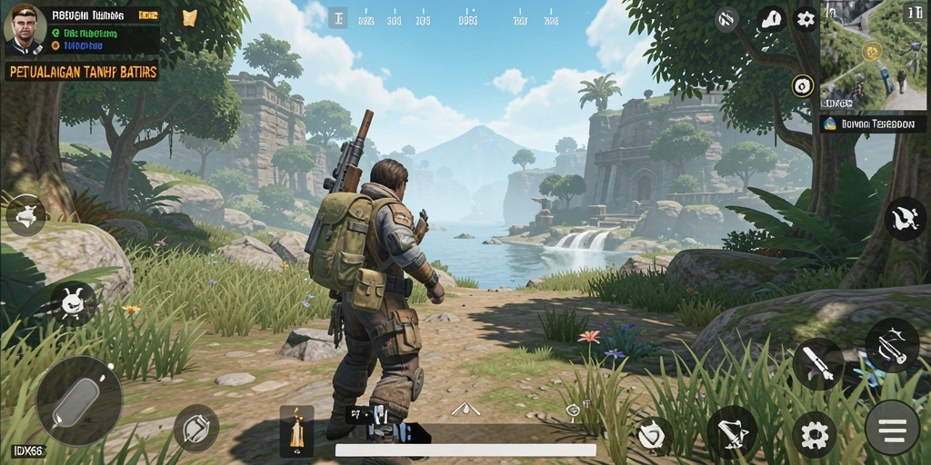 Tampilan gameplay Open World yang menakjubkan di IDX66.