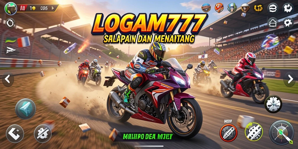 Tampilan gameplay seru balapan motor di LOGAM777.