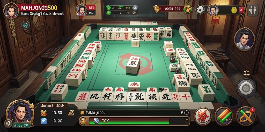 Screenshot gameplay MAHJONG500 yang menampilkan strategi dan tantangan.