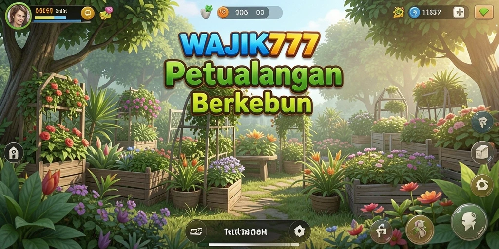 Screenshot gameplay WAJIK777 menampilkan aktivitas berkebun yang menarik.