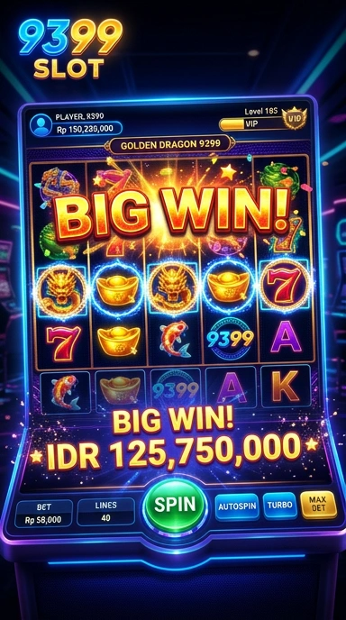 Tampilan utama aplikasi 9399slot dengan tautan unduhan.